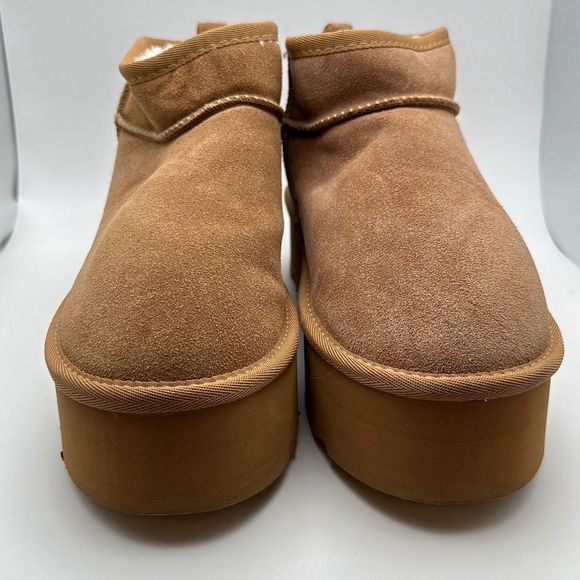 CUSHIONAIRE Women's Genuine Suede pull on platform boot +Memory Foam 8 CHESTNUT - Picture 2 of 7